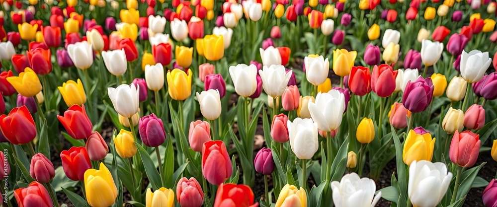 Vibrant Tulip Field