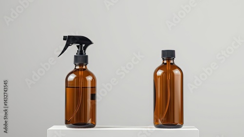 Obraz na płótnie Amber bottles on a shelf w salonie