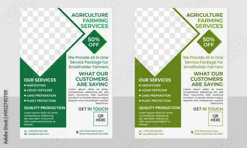 Fresh agro based flyer template with minimalistic design & colour
