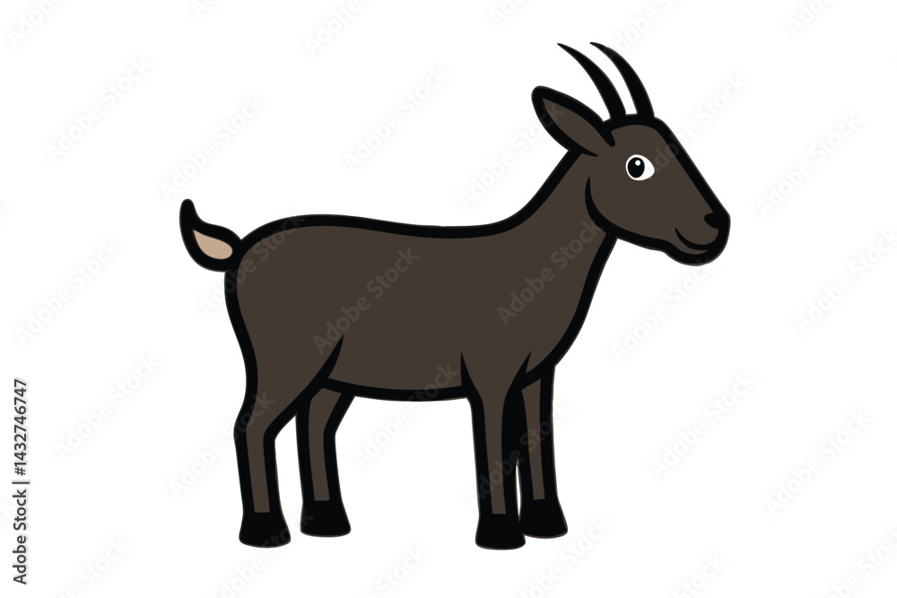 Fototapeta premium goat silhouette isolated on white.