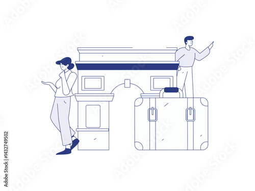 Wallpaper Mural Holiday travel travel characters internet background vector hand drawn illustration
 Torontodigital.ca