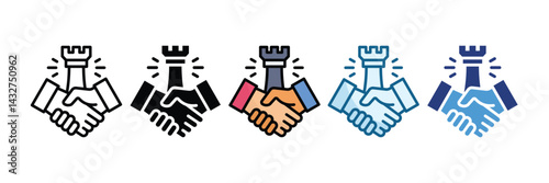 Strategic Partnerships Icon Set Multiple Style Collection