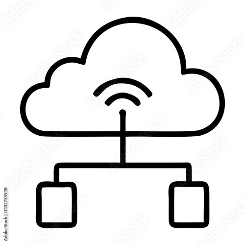 cloud computing icon on transparent background