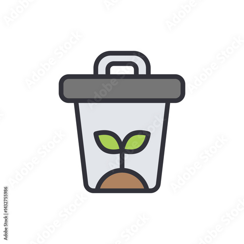Compost colored icons, minimalist vector illustration ,simple transparent graphic element .Isolated on white background