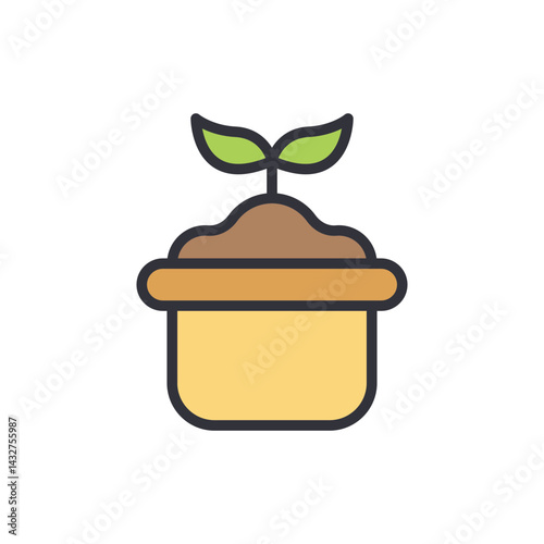 Compost colored icons, minimalist vector illustration ,simple transparent graphic element .Isolated on white background