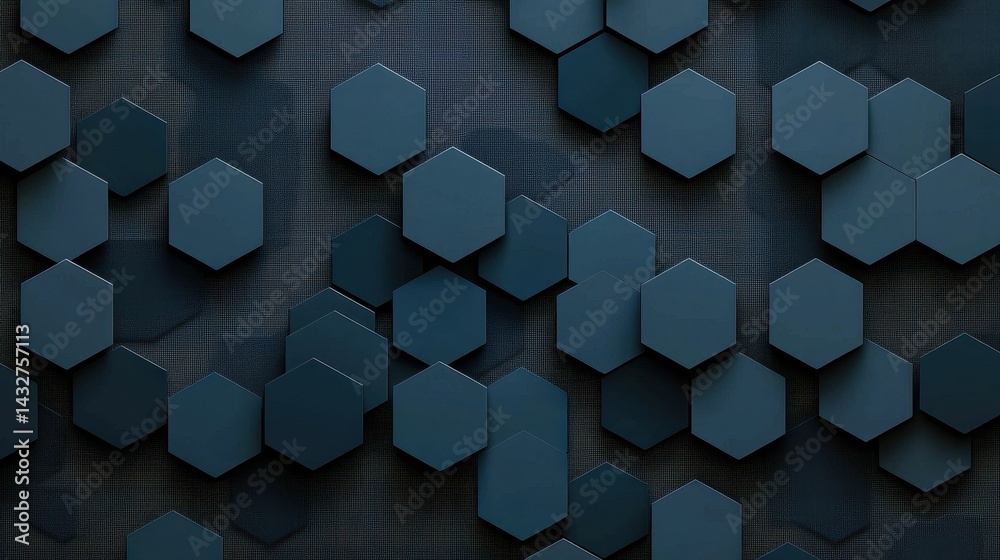 Abstract dark blue hexagon pattern on textured background Abstract dark blue hexagon pattern on textured background