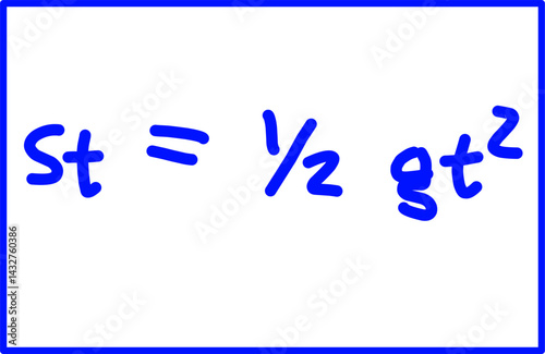 physics formula for free fall motion, Distance traveled after t seconds
