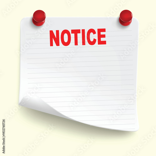 blank note paper with push pin