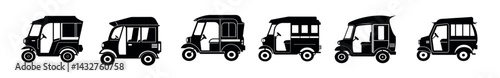  illustrations of auto-rickshaws icon set