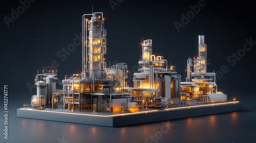 Fototapeta Naklejka Na Ścianę i Meble -  Modern Industrial Complex Model