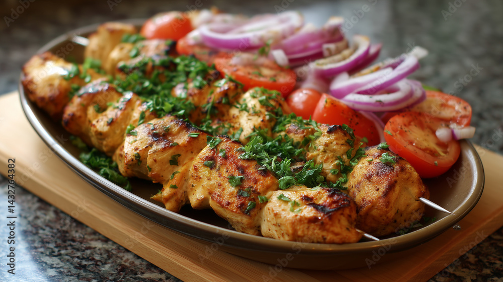 Chicken shish kebab with vegetables Chicken shish kebab with vegetables