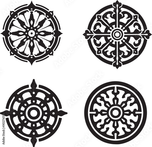 "Artful Circles: Intricate Mandala-Inspired Designs in Black and White"
