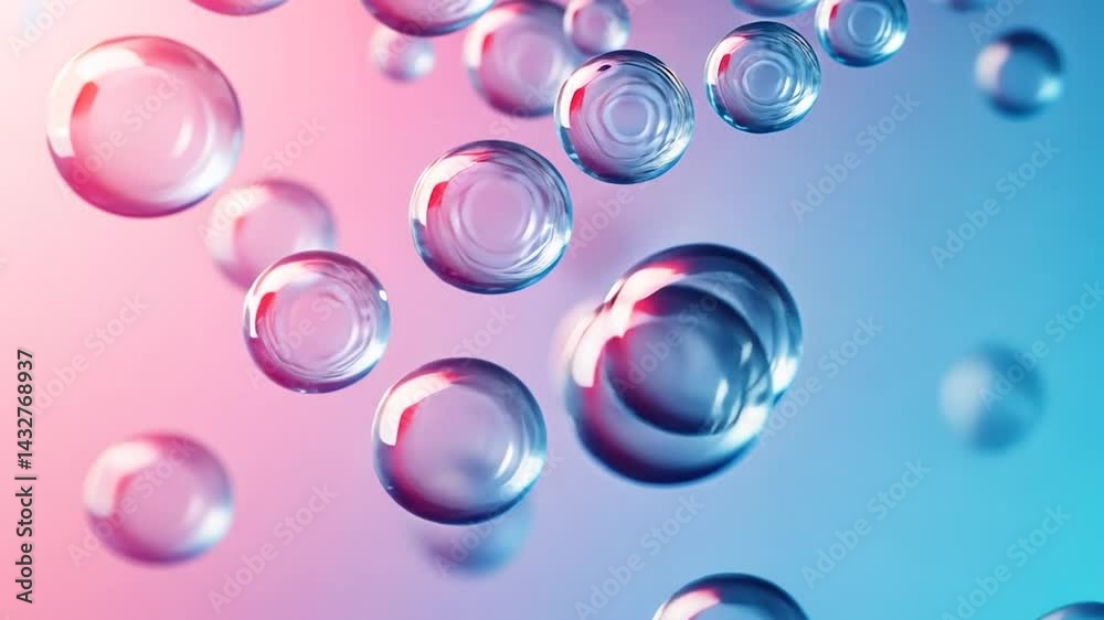 Colorful translucent bubbles in soft light.