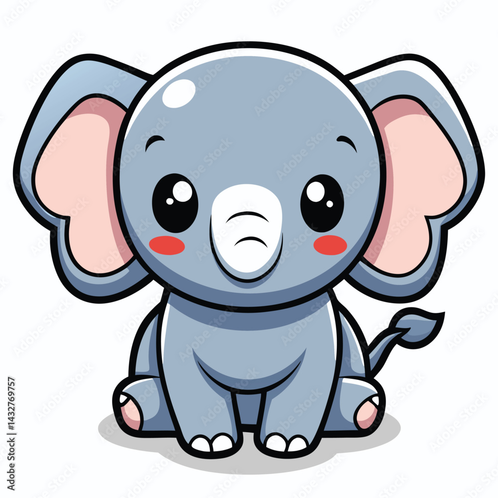 Fototapeta premium Cute cartoon elephant