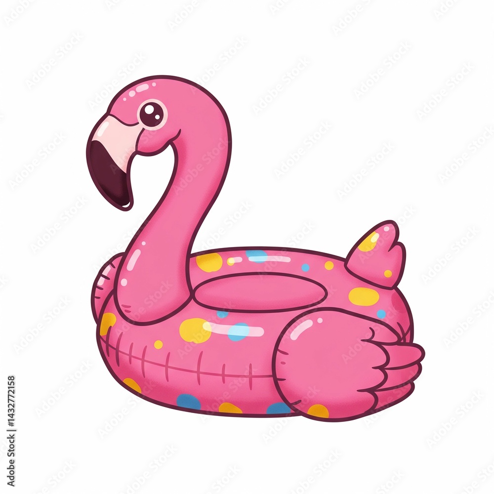 Colorful flamingo pool float illustration. Colorful flamingo pool float illustration.