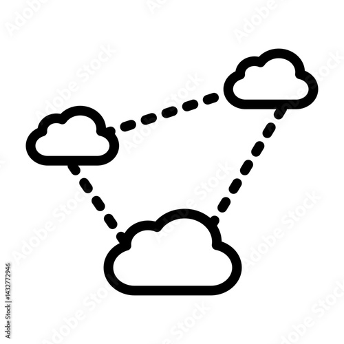 MultiCloud Strategy Vetor Line Icon Design