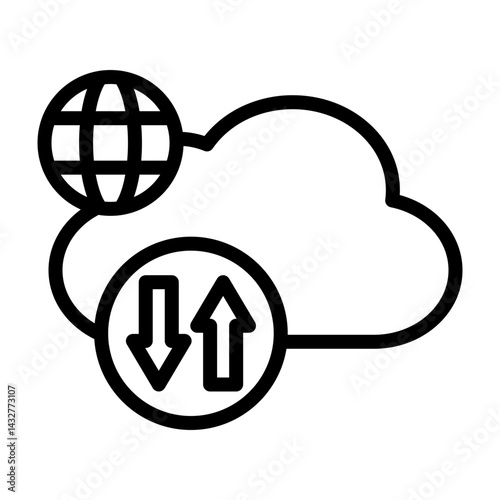 Data Transfer Vetor Line Icon Design