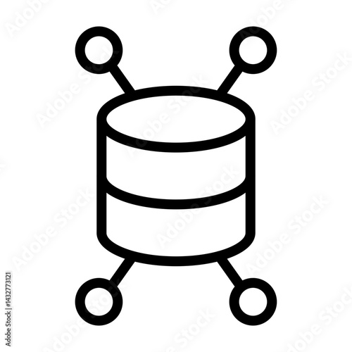 Content Delivery Network (CDN) Vetor Line Icon Design