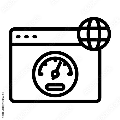 Network Bandwidth Vetor Line Icon Design