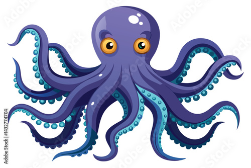 Octopus illustration on White Background