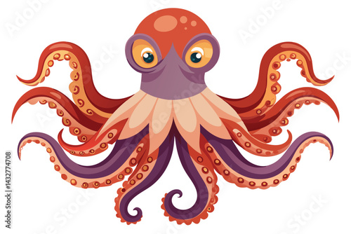 Octopus illustration on White Background