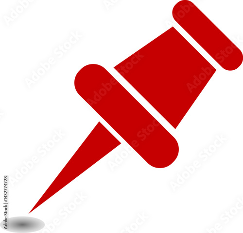 Set of push pin icon. paper notice. Modern map marker collection.  stationery office supplies