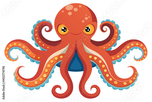 Octopus illustration on White Background