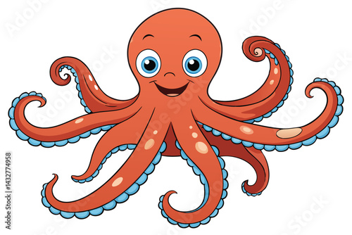 Octopus illustration on White Background