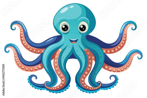 Octopus illustration on White Background