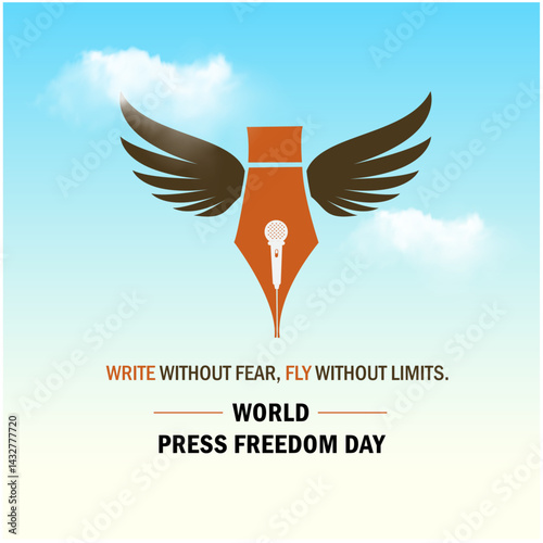 Creative Social media post, World Press Freedom Day May 3rd. Vector Design Template