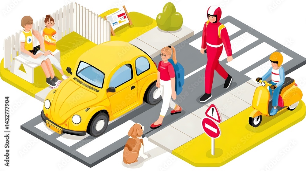 Naklejka premium hub connecting residents with citywide data