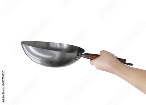 Side view of empty pan handle, PNG transparent.
