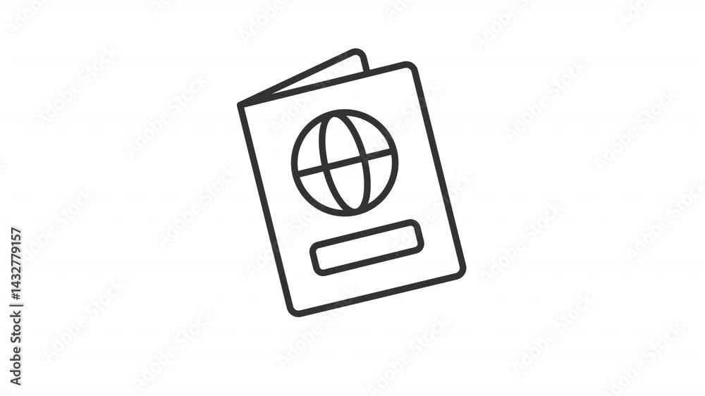 Right to nationality line animation. Opening country citizen passport animated icon. Legal citizenship service. Human freedoms. Outline element on white background. HD video with alpha channel Right to nationality line animation. Opening country citizen passport animated icon. Legal citizenship service. Human freedoms. Outline element on white background. HD video with alpha channel