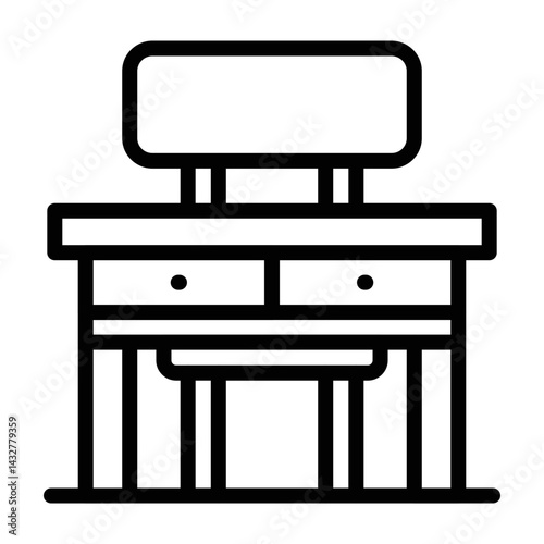 Classroom Desk Vetor Line Icon Design