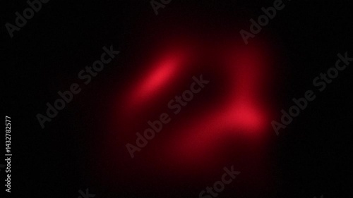 Abstract black and red speckled grain background, bright color gradient shape with soft texture