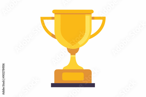 gold trophy cup vector illustration 