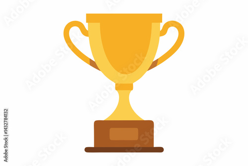 gold trophy cup vector illustration 