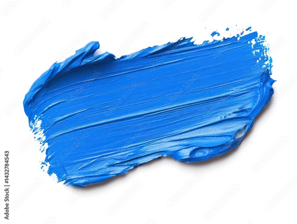 blue acrylic paint bold splash isolated on white