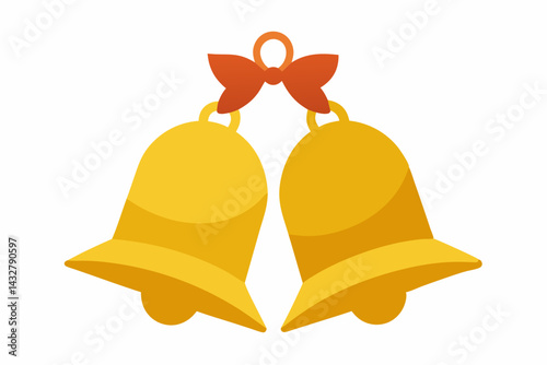 Christmas bells vector illustration isolated on white background 