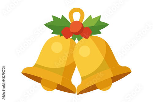 Christmas bells vector illustration isolated on white background 