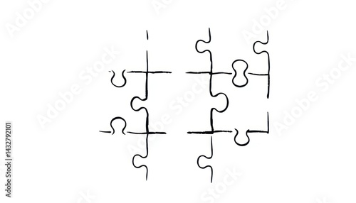 Wallpaper Mural Two sets of interlocking puzzle pieces Torontodigital.ca