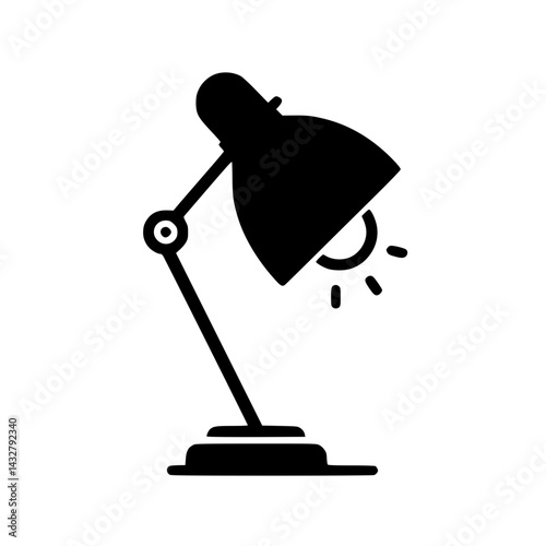 Minimalist Black Lamp SVG Icon – Table Light Vector for Home and Interior Use