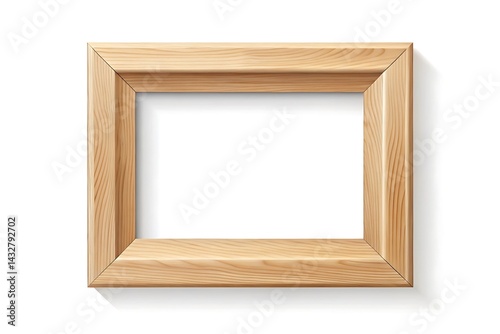 Wooden frame with a white background