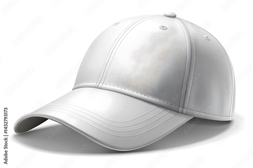 Fototapeta premium White baseball cap with a logo on the front