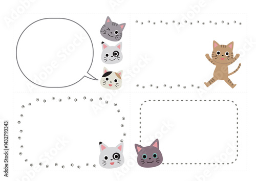 ねこのいろんなフレームのセット