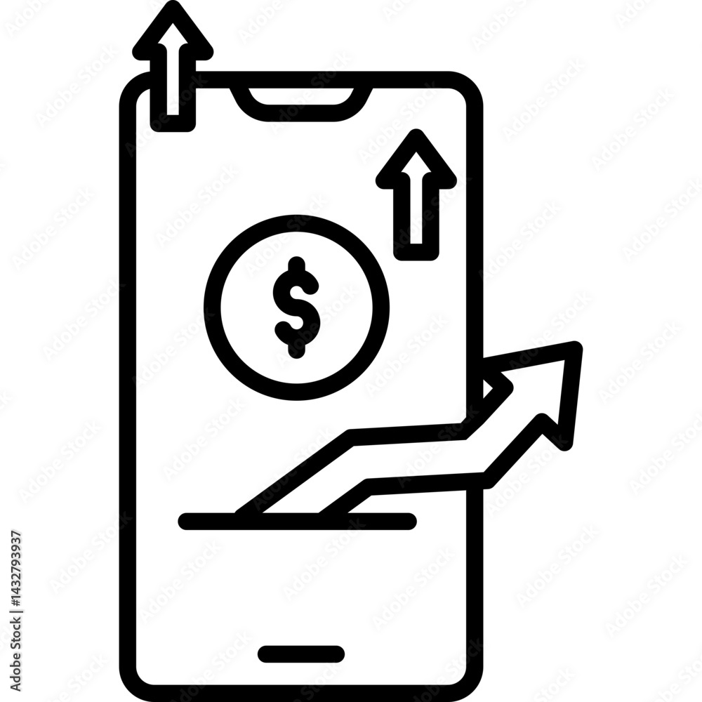 Monetizing Line Icon Monetizing Line Icon