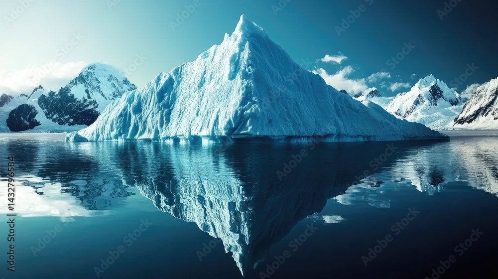 custom made wallpaper toronto digitalMajestic iceberg reflects on placid arctic waters.