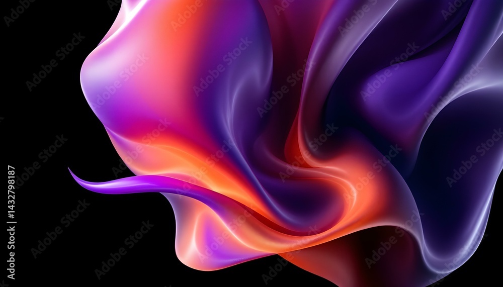 Abstract 3D shape resembling flowing fabric. Abstract 3D shape resembling flowing fabric.