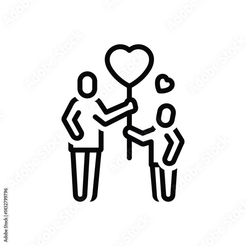 Black line icon for i love dad