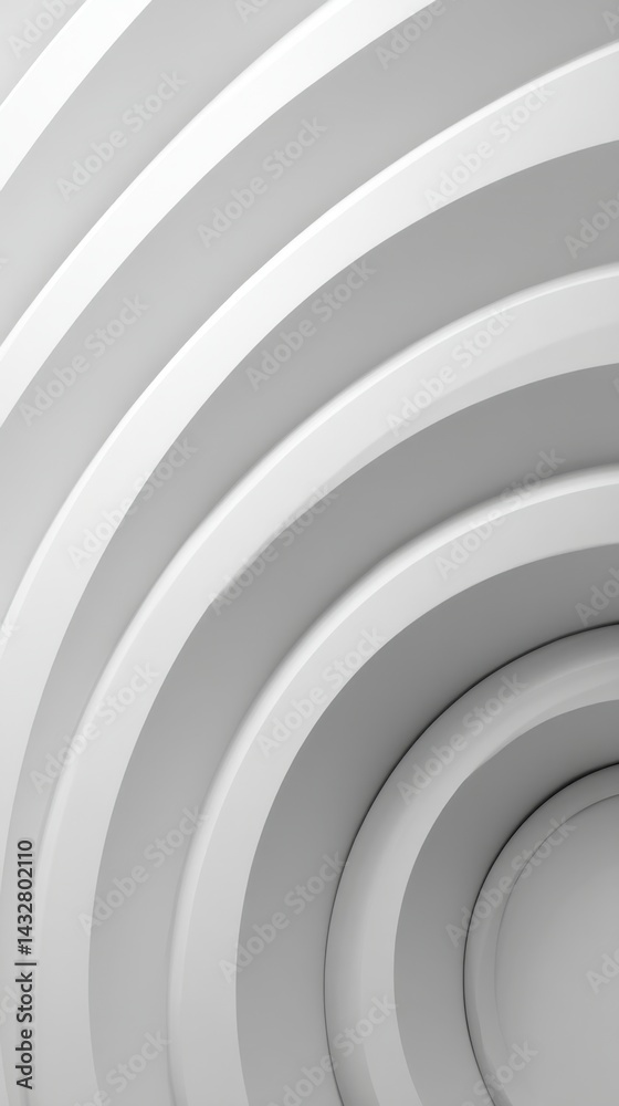 Fototapeta premium Captivating Minimalist White Curved Wall Design Showcasing Smooth Lines and Subtle Shadows Creating a Modern Abstract Background with a Clean Architectural Style